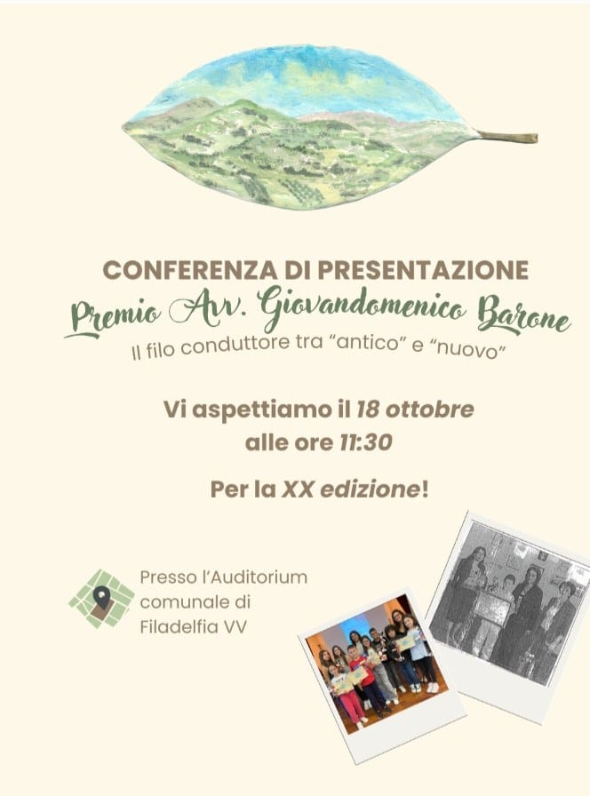 CONFERENZA DI PRESENTAZIONE PREMIO AVV. GIOVANDOMENICO BARONE