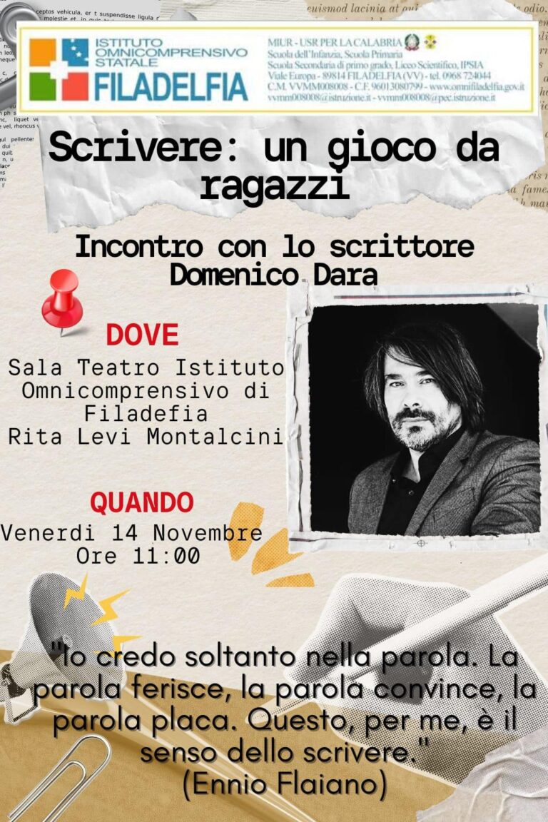 INCONTRO CON LO SCRITTORE DOMENICO DARA – 14 NOVEMBRE 2025